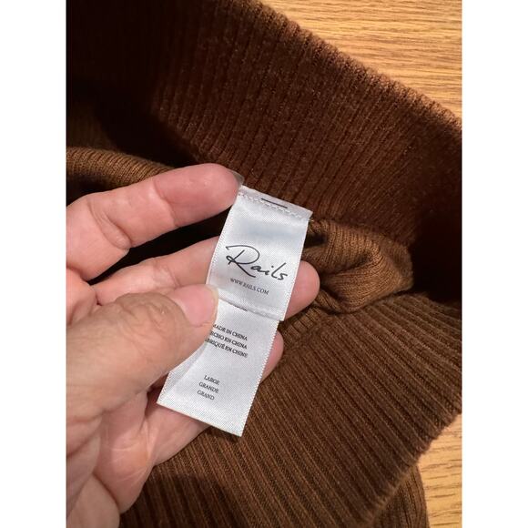 Rails Jules Rib Cotton Blend brown Knit Pants size L - Picture 9 of 12